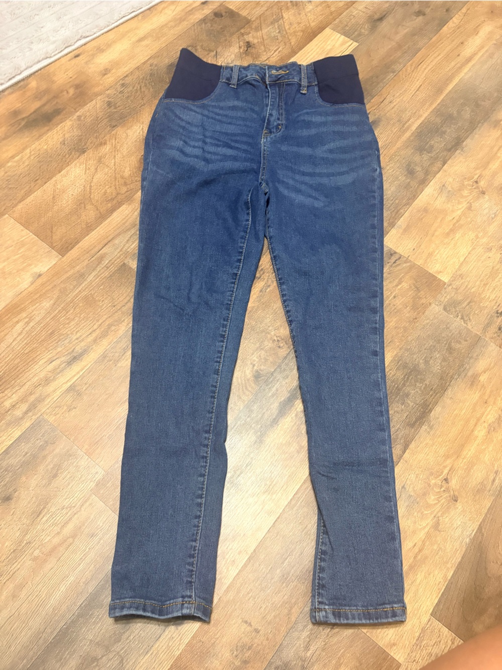 SHEIN Maternity Skinny Jeans Stretch Side Panel Medium Wash Denim